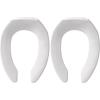 imageBemis 2 Pack Commercial Open Front Plastic Toilet Seat Heavy Duty Industrial Seat without Lid Secure Installation for Long Lasting Use Made in USA Elongated White 1955CTWhite