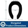 imageBemis 2 Pack Commercial Open Front Plastic Toilet Seat Heavy Duty Industrial Seat without Lid Secure Installation for Long Lasting Use Made in USA Elongated White 1955CTBlack