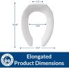 imageBemis 2 Pack Commercial Open Front Plastic Toilet Seat Heavy Duty Industrial Seat without Lid Secure Installation for Long Lasting Use Made in USA Elongated White 1955CTWhite