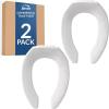imageBemis 2 Pack Commercial Open Front Plastic Toilet Seat Heavy Duty Industrial Seat without Lid Secure Installation for Long Lasting Use Made in USA Elongated White 1955CTWhite