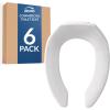 imageBemis 2 Pack Commercial Open Front Plastic Toilet Seat Heavy Duty Industrial Seat without Lid Secure Installation for Long Lasting Use Made in USA Elongated White 1955CTWhite