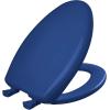 imageBemis Classic Colors Slow Close Toilet Seat Easy Clean Hinges and Durable Plastic Seat Made in USA Elongated BlackColonial Blue