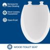 imageMAYFAIR 18440EC 000 Open Front Toilet Seat will Never Loosen and Easily Remove ELONGATED Durable Enameled Wood WhiteElongated