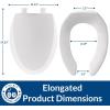 imageMAYFAIR 18440EC 000 Open Front Toilet Seat will Never Loosen and Easily Remove ELONGATED Durable Enameled Wood WhiteElongated