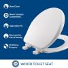 imageMayfair Alesio II Slow Close Toilet Seat Easy Clean Hinges and Adjustable Perfect Fit Wood Seat Made in USA Elongated WhiteWhite