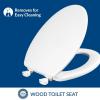 imageMayfair Athens Toilet Seat Easy Clean Hinges and Durable Wood Seat Elongated WhiteElongated