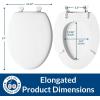 imageMayfair Athens Toilet Seat Easy Clean Hinges and Durable Wood Seat Elongated WhiteElongated