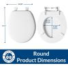 imageMayfair Athens Toilet Seat Easy Clean Hinges and Durable Wood Seat Elongated WhiteRound