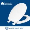 imageMayfair Athens Toilet Seat Easy Clean Hinges and Durable Wood Seat Elongated WhiteRound