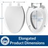 imageMayfair Aurora Slow Close Toilet Seat Easy Clean Hinges and Adjustable Perfect Fit Plastic Seat Round WhiteElongated