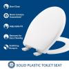 imageMayfair Aurora Slow Close Toilet Seat Easy Clean Hinges and Adjustable Perfect Fit Plastic Seat Round WhiteRound