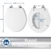imageMayfair Bennett Toilet Seat with Matte Black Hinges Slow Close Wood Seat Secure Metal Hinges Easy Install Made in USA Round WhiteChrome