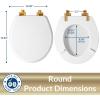 imageMayfair Bennett Toilet Seat with Matte Black Hinges Slow Close Wood Seat Secure Metal Hinges Easy Install Made in USA Round WhiteGold