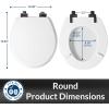 imageMayfair Bennett Toilet Seat with Matte Black Hinges Slow Close Wood Seat Secure Metal Hinges Easy Install Made in USA Round WhiteMatte Black