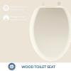 imageMayfair Cameron White Toilet Seat Non Slip Heavy Duty Wood Easy Clean RoundBiscuit