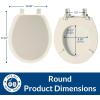imageMayfair Cameron White Toilet Seat Non Slip Heavy Duty Wood Easy Clean RoundBiscuit