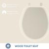 imageMayfair Cameron White Toilet Seat Non Slip Heavy Duty Wood Easy Clean RoundBiscuit