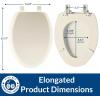 imageMayfair Cameron White Toilet Seat Non Slip Heavy Duty Wood Easy Clean RoundBiscuit