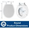 imageMayfair Cameron White Toilet Seat Non Slip Heavy Duty Wood Easy Clean RoundBlack