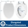 imageMayfair Cameron White Toilet Seat Non Slip Heavy Duty Wood Easy Clean RoundBone