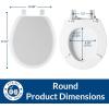 imageMayfair Cameron White Toilet Seat Non Slip Heavy Duty Wood Easy Clean RoundBone