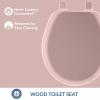 imageMayfair Cameron White Toilet Seat Non Slip Heavy Duty Wood Easy Clean RoundPink