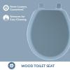 imageMayfair Cameron White Toilet Seat Non Slip Heavy Duty Wood Easy Clean RoundSky Blue