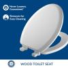 imageMayfair Cameron White Toilet Seat Non Slip Heavy Duty Wood Easy Clean RoundWhite