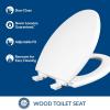 imageMayfair Cassel Slow Close Toilet Seat Easy Clean Non Slip Premium Wood Seat Easy Install Made in USA Elongated WhiteElongated