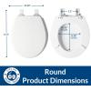 imageMayfair Cassel Slow Close Toilet Seat Easy Clean Non Slip Premium Wood Seat Easy Install Made in USA Elongated WhiteRound