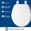 imageMayfair Cassel Slow Close Toilet Seat Easy Clean Non Slip Premium Wood Seat Easy Install Made in USA Elongated WhiteRound