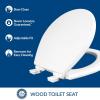 imageMayfair Cassel Slow Close Toilet Seat Easy Clean Non Slip Premium Wood Seat Easy Install Made in USA Elongated WhiteRound