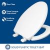 imageMayfair Collins Slow Close Toilet Seat Durable Plastic Seat with Extra Stability Bumpers and Secure Hinges Made in USA Elongated WhiteElongated