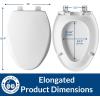 imageMayfair Collins Slow Close Toilet Seat Durable Plastic Seat with Extra Stability Bumpers and Secure Hinges Made in USA Elongated WhiteElongated