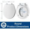 imageMayfair Collins Slow Close Toilet Seat Durable Plastic Seat with Extra Stability Bumpers and Secure Hinges Made in USA Elongated WhiteRound