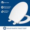 imageMayfair Collins Slow Close Toilet Seat Durable Plastic Seat with Extra Stability Bumpers and Secure Hinges Made in USA Elongated WhiteRound