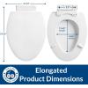 imageMayfair Linden Slow Close Toilet Seat Non Slip Heavy Duty Wood Easy Install Elongated WhiteElongated