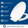 imageMayfair Linden Slow Close Toilet Seat Non Slip Heavy Duty Wood Easy Install Elongated WhiteElongated