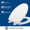 imageMayfair Linden Slow Close Toilet Seat Non Slip Heavy Duty Wood Easy Install Elongated WhiteElongated