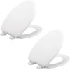 imageMayfair Linden Slow Close Toilet Seat Non Slip Heavy Duty Wood Easy Install Elongated WhiteElongated