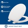 imageMayfair Linden Slow Close Toilet Seat Non Slip Heavy Duty Wood Easy Install Elongated WhiteRound