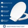 imageMayfair Linden Slow Close Toilet Seat Non Slip Heavy Duty Wood Easy Install Elongated WhiteRound