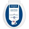 imageMayfair Linden Slow Close Toilet Seat Non Slip Heavy Duty Wood Easy Install Elongated WhiteRound