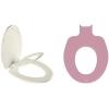 imageMayfair NextStep2 Toilet Seat with BuiltIn Toddler Potty Training Seat Slow Close Easy Clean Magnetic Removable Kids Seat ELONGATED BiscuitBiscuit  Pink