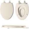imageMayfair NextStep2 Toilet Seat with BuiltIn Toddler Potty Training Seat Slow Close Easy Clean Magnetic Removable Kids Seat ELONGATED BiscuitBiscuit