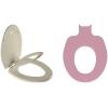 imageMayfair NextStep2 Toilet Seat with BuiltIn Toddler Potty Training Seat Slow Close Easy Clean Magnetic Removable Kids Seat ROUND BoneBone  Pink