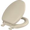imageMayfair Padded Toilet Seat Cushioned Soft Vinyl over Wood Core Seat Secure Hinges Easy Clean Elongated WhiteBone
