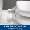 imageMayfair Padded Toilet Seat Cushioned Soft Vinyl over Wood Core Seat Secure Hinges Easy Clean Elongated WhiteWhite