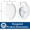 imageMayfair Padded Toilet Seat Cushioned Soft Vinyl over Wood Core Seat Secure Hinges Easy Clean Elongated WhiteWhite