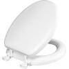 imageMayfair Padded Toilet Seat Cushioned Soft Vinyl over Wood Core Seat Secure Hinges Easy Clean Elongated WhiteWhite